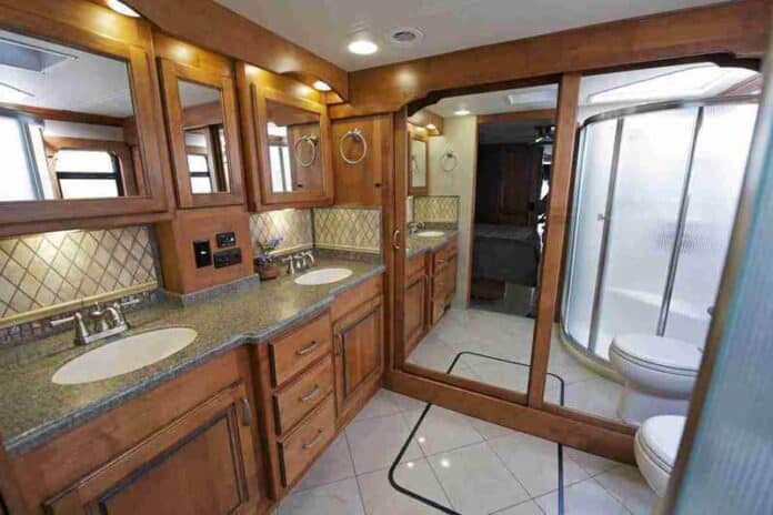 FEATURE-D spacious rv bathroom