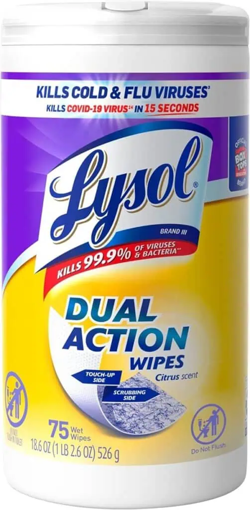 Top 30 Products &Amp; Accessories For Simplifying Your Rv Bathroom 11 lysol dual action disinfecting wipes