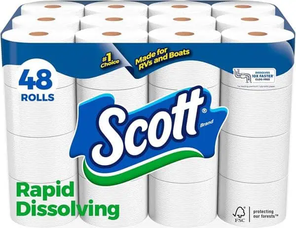 Top 30 Products &Amp; Accessories For Simplifying Your Rv Bathroom 4 scott rapid-dissolving toilet paper
