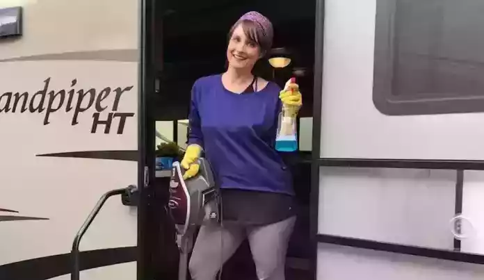 Woman Ready to Clean RV