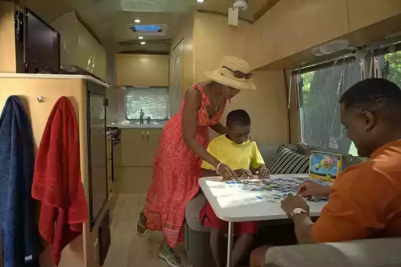 familty time - games in travel trailer