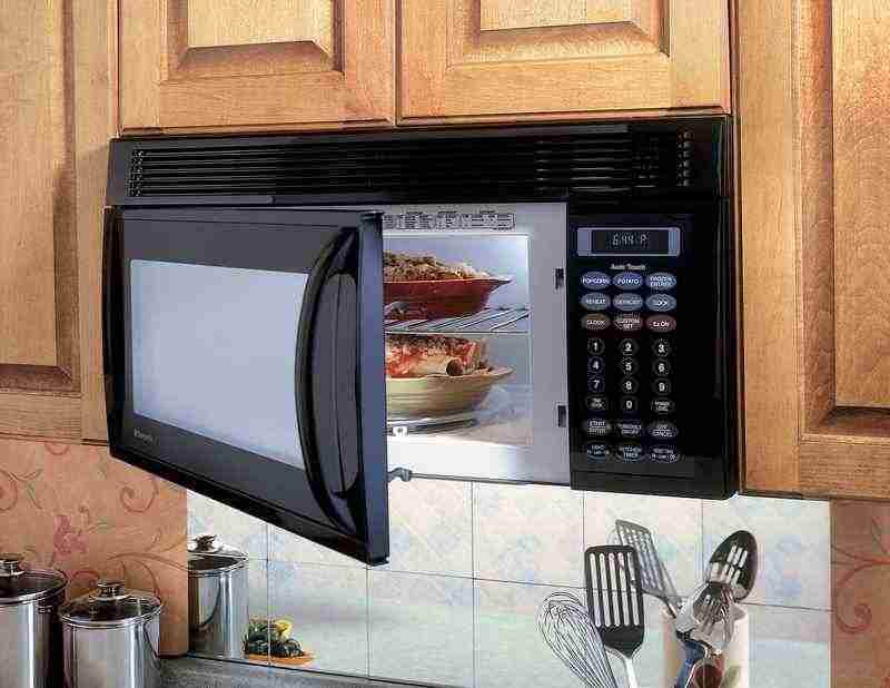 rv microwave in cabinet