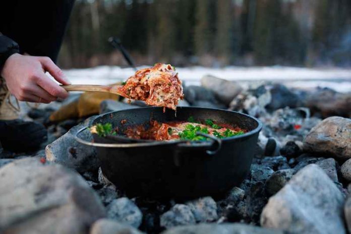 campfire dutch oven lasagna