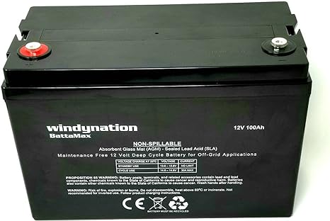 WindyNation 12V 100AH AGM Deep Cycle Battery
