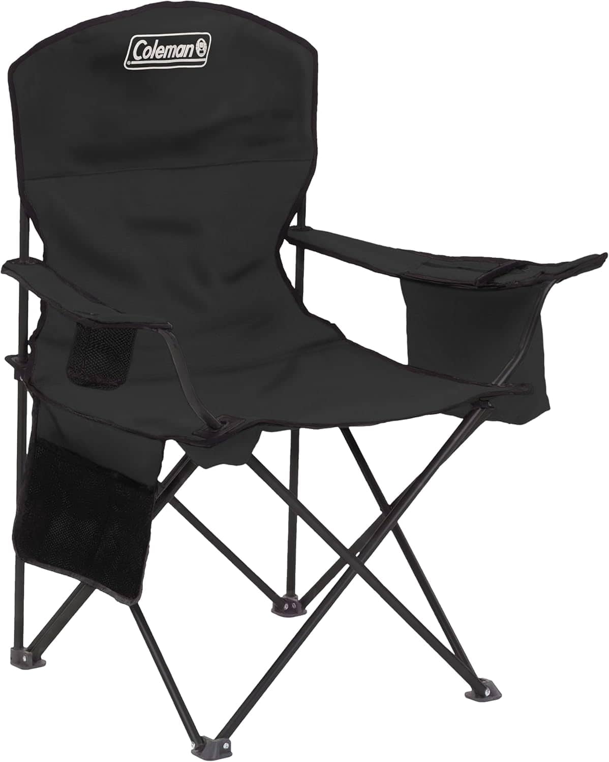 coleman portable camping chair with a 4 can coole