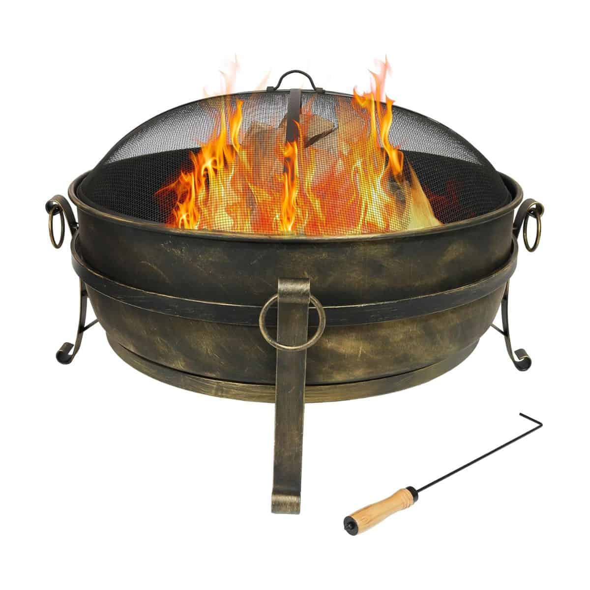 sunnydaze large outdoor fire pit bowl