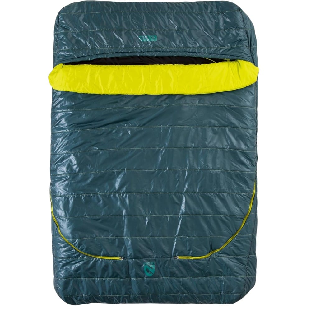 camp sleep setup nemo jazz double synthetic sleeping bag