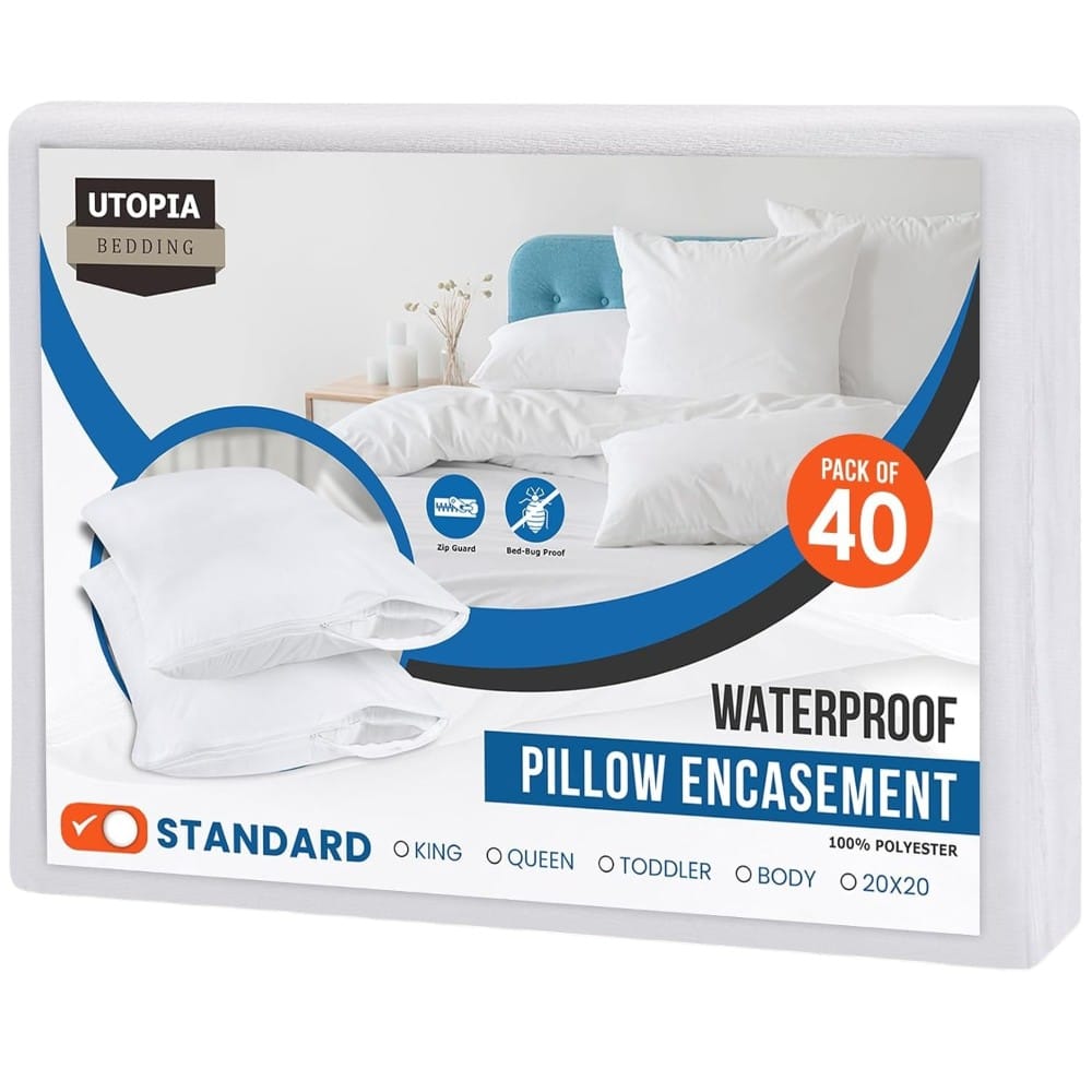 camping bedding extras utopia bedding set of 2 waterproof pillow protectors with zipper standard size