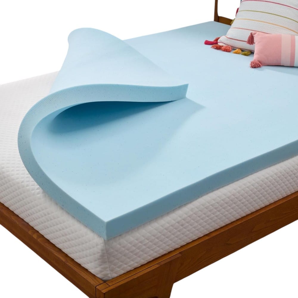 camping sleep setup by budget linenspa 3 inch gel infused memory foam mattress topper
