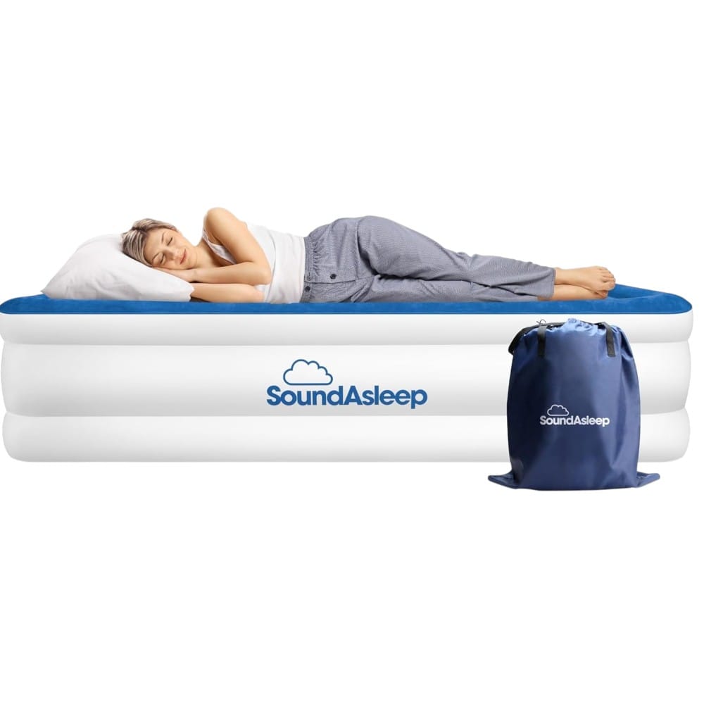 camping sleep setup by budget soundasleep dream series air mattress
